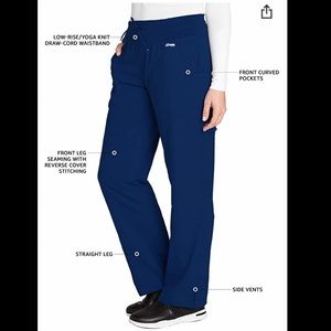 NWT Grey's Anatomy 4-Pocket Yoga Knit INDIGO Scrub